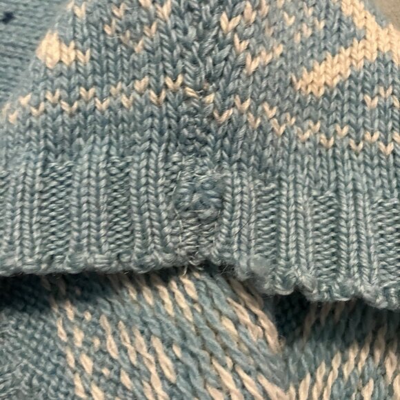 Vintage Figgjo Sweater Womens Wolsey Fair Isle Made in Norway Knit Blue Wool Ski - Picture 4 of 9